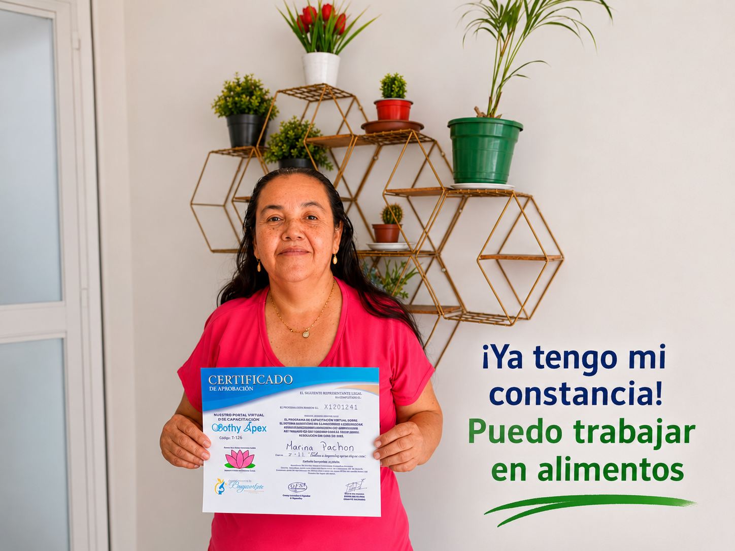 Persona certificada en Manipulación de Alimentos con Diagnosticar Academy